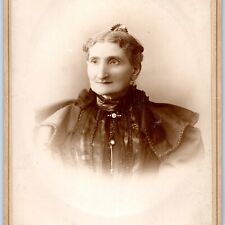 c1870s New York City, NY Turtle Face Old Woman Photo Cabinet Card Chabiss B5 picture