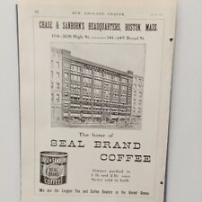 Chase & Sanborn Coffee  1906 Print Ad Headquarters Building Boston Sealed Brand picture