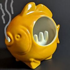 Mid Century Fish Ashtray Interactive Smoking Mouth with Rest Vtg Japan Kitsch picture