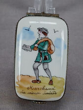 Vintage Limoges Hand Painted Marchand De Vieux Habits Porcelain Trinket Box picture