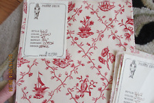 PIERRE DEUX (4) FABRIC SAMPLES RED CHINOSERIE COTTON TOILE 18