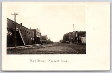 Kensett Iowa~Main Street Restaurant~Horse Buggies~Rutted Dirt Road~1905 RPPC picture