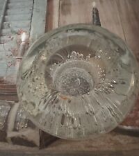 Vintage Clear With Bubbles Murano Glass Paperweight/taper Candle Holder picture