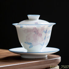 Chinese Hand Painted Ceramic Tea Tureen Teacup Gaiwan Handmade Originality picture