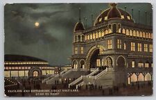 1907-15 Postcard Pavilion & Hippodrome Great Salt Lake Utah By Night picture