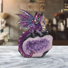 Purple Dragon Guarding Faux Crystal Cave Statue 4