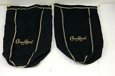 Lot of 2 - Crown Royal 1.75L Extra Large Black Drawstring Bags 12 inch picture
