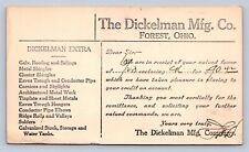 J91/ Forest Ohio Postcard c1914 The Dickelman Manufacturing Co 405 picture