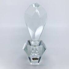 Vintage Art Deco Imported Clear Lead Crystal Hand Cut Perfume Bottle 6.75