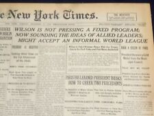 1918 DECEMBER 17 NEW YORK TIMES - WILSON NOT PRESSING A FIXED PROGRAM - NT 9184 picture