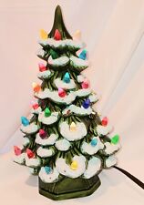 Vintage 1979 Small 12 Inch Ceramic Christmas Tree Damaged picture