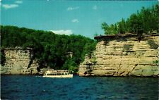 Vintage Postcard- Sunset Cliffs, Wisconsin River, WI. 1960s picture