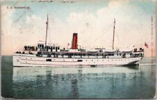 1909 Steamer Ship Postcard 