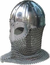 Historical Medieval Viking Helmet Battle Armor+18G Steel with Chain mail picture