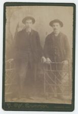 Antique c1880s Cabinet Card Tow Handsome Men Wearing Hats Mustache Toronto, OH picture