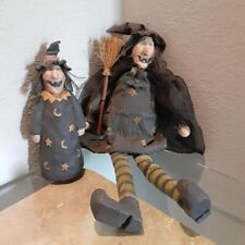 Primitive Folk Art Hand made Halloween Witches picture