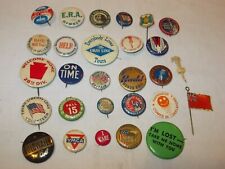 Vintage Pinbacks Pins Buttons - 1940's to 1960's Mixed Lot Of 28 Some Union picture
