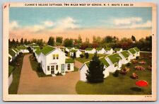 Postcard Clarke's Deluxe Cottages, Geneva NY linen C24 picture