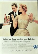Ballantine Beer ad vintage 1954 society party couple original advertisement picture