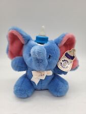 Vintage 1990 Bottle Buddies Kidniks INC Blue Elephant with 8oz Baby Bottle picture