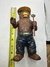 Smokey The Bear Cast Iron Bank Antique Patina Vintage Finish Man Cave Bday Gift picture