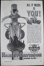 1954 Harley Davidson Hydra-Glide  Print AD picture