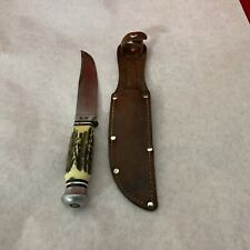 Vintage Voos Schlieper Solingen Germany Fist & Arrows Stag Handle Knife w/Sheath picture
