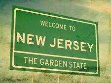 WELCOME TO NEW JERSEY GARDEN STATE HEAVY DUTY USA MADE METAL ADVERTISING SIGN picture