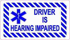 3.5in x 2in Driver Is Hearing Impaired Sticker Car Truck Vehicle Bumper Decal picture