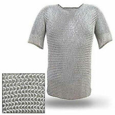 MEDIEVAL CHAINMAIL MILD STEEL BUTTED SHIRT, XXL SIZE and WHITE ZINC FINISH picture