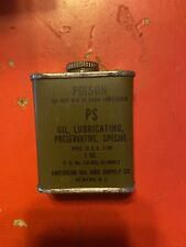 Vintage American Oil US Army Rifle Cartridge Belt Military Gun Tin 2 oz Oil Can picture