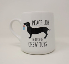 Dashund Weiner Dog Peace Joy and Lots of Chew Toys mug cup Christmas picture