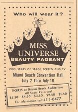 1960 FLORIDA PRINT AD ~ MISS UNIVERSE BEAUTY PAGEANT MIAMI CONVENTION CENTER picture