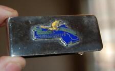 VINTAGE MA. STATE RIFLE & PISTOL ASSOCIATION MONEY CLIP POLICE ADVERTISING picture