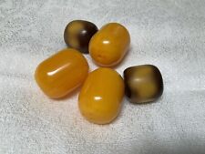 Vintage Bakelite Catalina Amber Beads 86.46gr Yellow 1.4 Inch Brown About 1inch  picture