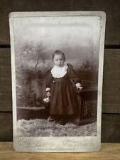Antique Victorian Cabinet Card Of A Little Girl By “E.C. Lies” Allegheny, PA picture