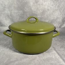 Vintage Green Westen Bassano Enamelware Cookware Stock Pot With Lid picture