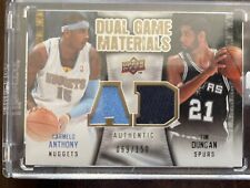 2009 Upper Deck Carmelo Anthony Tim Duncan Dual Game Materials Gold #69/150 picture