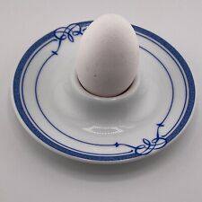 Bernardaud France Cafe Paris Blue White Set Of 2 Egg Holders Porcelain picture