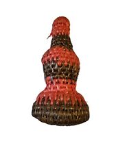 Vintage Woven Bud Vase Southwestern Native American African Indian Red Black picture