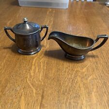 International Silver Co. Silver Soldered Gravy Boat and Sugar Bowl Hotel Faust picture