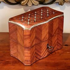 Antique French ~ Napoleon 111 ~ Scent Caddy Box ~  Marquetry ~ Kingwood  picture