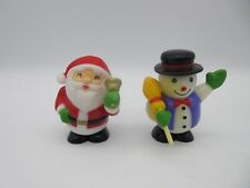 Lot of 2 Vintage Fun World Wind-Up Toys SANTA CLAUS & FROSTY THE SNOWMAN Working picture
