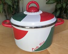 Vintage Pasta Time 6 qt. Metrokane Enamel Cooking Pot W/Strainer & Working Timer picture