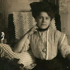 1900s 1910s Women Locket Pillow RPPC Vintage Postcard picture