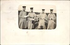 Post-WWI German soldiers dress uniform swords ~ postcard camera? RPPC real photo picture