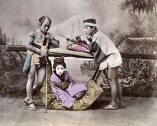 1880s JAPAN Girl in KAGO Photo  (222-D)  picture