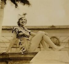 1940s Pretty Girl Posing @ Hialeah Park Florida Vintage Photo Legs Pin Up Feet  picture