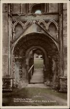 RPPC Glastonbury Abbey Somerset Co England North tinted real photo postcard picture