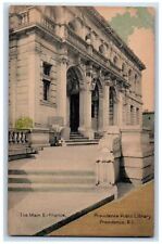 1912 The Main Entrance Providence Public Library Providence RI Antique Postcard picture
